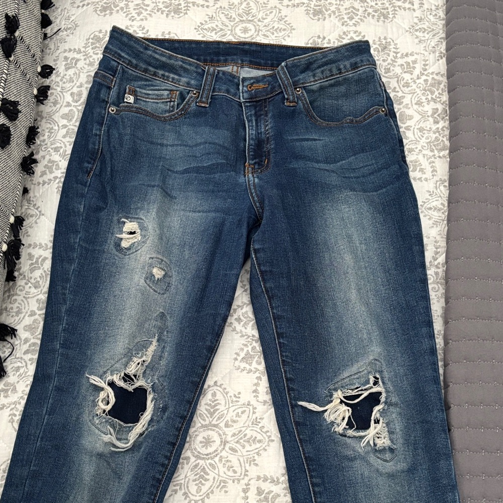 Distressed Blue Jeans